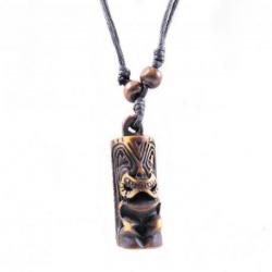 Collier mixte homme / femme avec pendentif Tiki - bijou maori Hawaï Tahiti