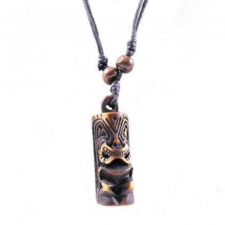 Collier mixte homme / femme pendentif Tiki - bijou maori Hawaï Tahiti
