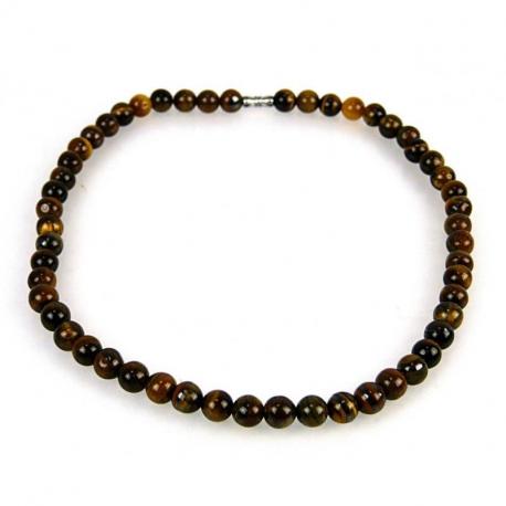 Collier / Ras de cou Oeil de Tigre - perles 8mm