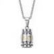 Collier souvenir + pendentif bouddhiste mantra "Om Mani Padme Hum"