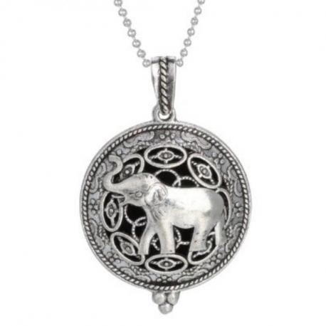 Collier Aromathérapie avec pendentif diffuseur de parfum, motif Éléphant