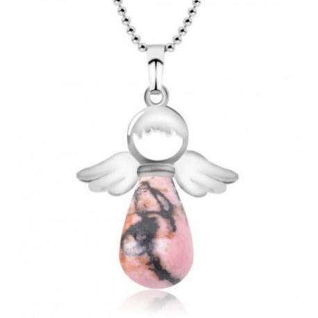 Collier  "Mon Ange gardien" en Rhodonite