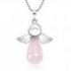 Collier  "Mon Ange gardien" en Quartz rose