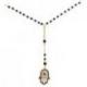 Chapelet Main de Fatma Collier en métal doré et fines perles noires