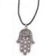Collier avec pendentif main de Fatma en métal argenté