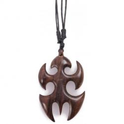 Collier Koh Lanta Pendentif totem en bois