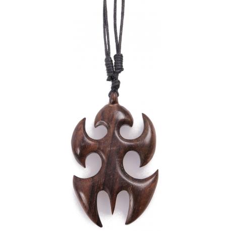 Collier Koh Lanta Pendentif totem en bois