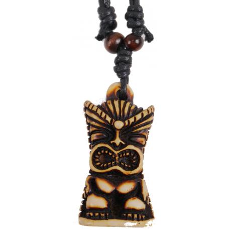 Collier Tiki marron - Style polynésien