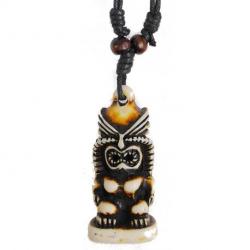 Collier avec personnage Tiki marron - Style maori