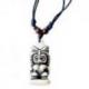 Collier polynésien avec pendentif Tiki blanc