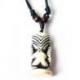 Collier polynésien avec pendentif Tiki blanc