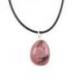 Collier Rhodonite AAA - pendentif pierre roulée + cordon