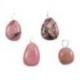 Collier Rhodonite AAA - pendentif pierre roulée + cordon