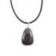 Collier Hématite AAA - pendentif pierre roulée + cordon