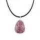 Collier Lépidolite AAA - pendentif pierre roulée + cordon