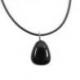 Collier Obsidienne noire AAA - pendentif pierre roulée + cordon