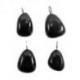 Collier Obsidienne noire AAA - pendentif pierre roulée + cordon