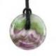 Donut ou Pi Chinois en Fluorite multicolore 3cm + cordon - Pendentif ou bracelet