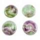 Donut ou Pi Chinois en Fluorite multicolore 3cm + cordon - Pendentif ou bracelet