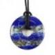 Donuts ou Pi Chinois en Lapis Lazuli 3cm + cordon - Pendentif ou bracelet
