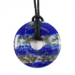 Donuts ou Pi Chinois en Lapis Lazuli 3cm + cordon - Pendentif ou bracelet