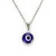 Collier argenté mixte Adultes/Enfants - Oeil turc Porte Bonheur