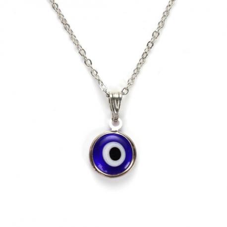 Collier argenté mixte Adultes/Enfants - Oeil turc Porte Bonheur Collier argenté mixte Adultes/Enfants - Oeil turc Porte Bonheur