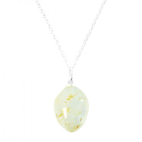 Collier en Topaze - Pendentif en pierre roulée + chaîne