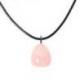 Collier en Quartz Rose AAA - Pendentif en pierre roulée + cordon