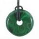 Donut ou Pi Chinois en Malachite 30mm + cordon - Pendentif ou bracelet