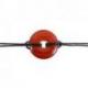 Donut ou Pi Chinois en Jaspe rouge 30mm + cordon - Pendentif ou bracelet