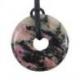 Donut ou Pi Chinois en Rhodonite 30mm + cordon - Pendentif ou bracelet