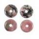 Donut ou Pi Chinois en Rhodonite 30mm + cordon - Pendentif ou bracelet