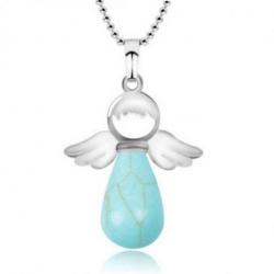 Collier  "Mon Ange gardien" en Howlite turquoise