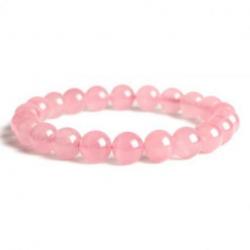 Bracelet Quartz rose - boules 8mm