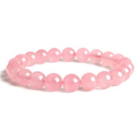 Bracelet Quartz rose - boules 8mm