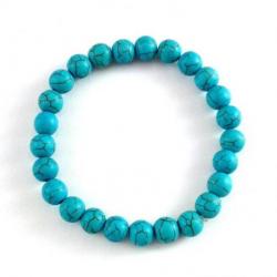 Bracelet Turquoise (Howlite) - boules 8mm