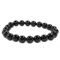 Bracelet Onyx / Agate noire - boules 8mm