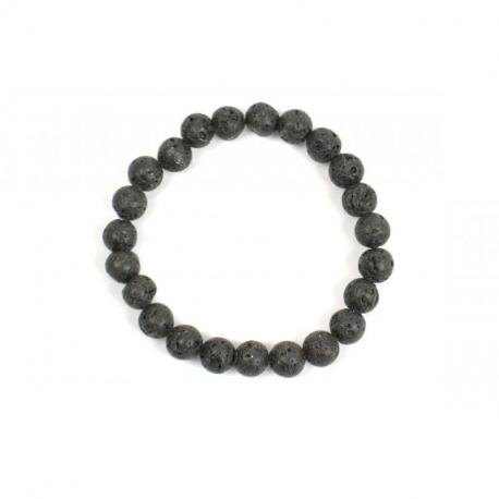 Bracelet Pierre de Lave / Basalte - boules 8mm