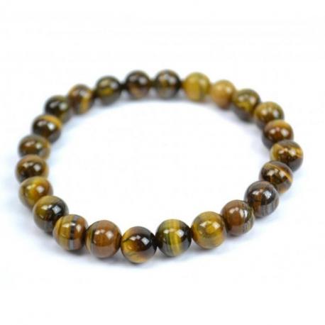 Bracelet Oeil de Tigre - boules 8mm