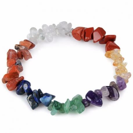 Bracelet baroque 7 chakras en pierres fines