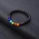 Bracelet 7 chakras en pierre de lave. Bijoux Yoga / Méditation