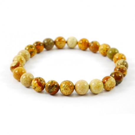 Bracelet Jaspe bois - boules 8mm