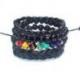 Combo 4 bracelets tendance pour homme en cuir, bois et pierres fines. 