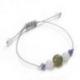 Bracelet Porte-bonheur "Succès". Améthyste, pierre de lune, agate mousse