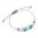 Bracelet Porte-bonheur "Protection". Turquoise, améthyste, pierre de lune, quartz rose