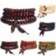 Bracelet Tibétain, Mala en perles de bois 6mm + noeud sans fin. Coloris camel
