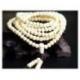 Bracelet Tibétain, Mala en perles de bois 6mm + noeud sans fin. Coloris beige
