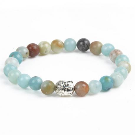 Bracelet Bouddha Amazonite - boules 8mm Bracelet Bouddha Amazonite - boules 8mm