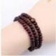 Bracelet Tibétain, Mala en perles de bois 6mm bordeaux.